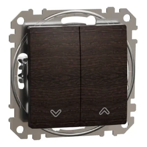 Schneider SDD181104 - ÚJ SEDNA Redőnykapcsoló, rugós bekötés, 10AX, wenge