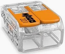 Wago 222-412 - 2x1.5-6.0 UNI vez. ö.k. tömör, sodrott erű vezetékekhez