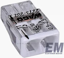 Wago 2273-202 - 2x0.5-2.5 MINI vez. ö.k. (fehér) tömör erű vezetékekhez (100db/cs)