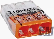 Wago 2273-203 - 3x0.5-2.5 MINI vez. ö.k. (narancs) tömör erű vezetékekhez (100db/cs)