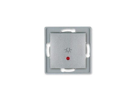 Aling-Conel PRESTIGE - 101N nyomógomb lámpajellel, jelzőfényes, keret nélkül, ezüst (6009I.S)