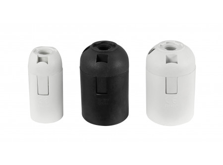 COMMEL Műanyag E14 foglalat, 250 V, 2A, T210, fekete, pattintós; (cikksz.: 016-115)