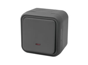 COMMEL Falon kívüli nyomókapcsoló, 10A, 250V, IP55, antracit;  (cikksz.: 043-106)