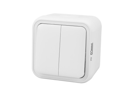COMMEL Falon kívüli csillárkapcsoló, 10A, 250V, IP55, fehér;  (cikksz.: 043-205)