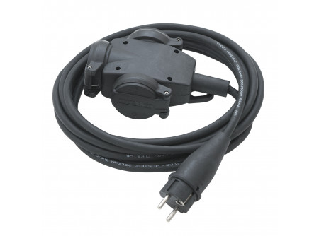COMMEL Ipari Hossz. kábel 3-as dugaljzattal 16A 250V  IP44; H05RR-F 3G1,5 / 25 m (cikksz.: 0658B)