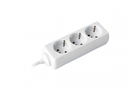 COMMEL Elosztó 3-dugaljas 16A 250V  3500W, fehér; H05VV-F 3G1,5 / 5m (cikksz.: 0806)