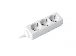 COMMEL Elosztó 3-dugaljas 16A 250V  3500W, fehér; H05VV-F 3G1,5 / 10m (cikksz.: 0808)