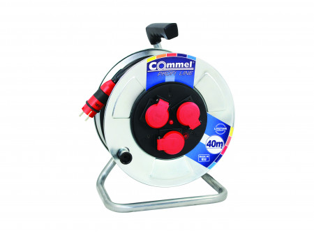 COMMEL Kábeldob  Profi Line  H05RR-F 3G2,5/40m  - FÉM, 1f, 16A 250V  3500W IP44 (cikksz.: 0930)