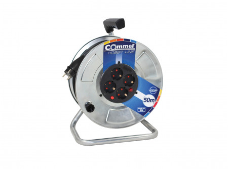 COMMEL Kábeldob Hobby Line  H05RR-F 3G2,5/40m - FÉM, 1f, 16A 250V  3500W IP20 (cikksz.: 0931)