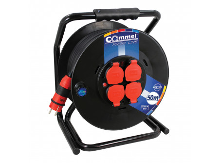 COMMEL Kábeldob  PL  H05RR-F 3G2,5/50m  - PVC, 1f, 16A 250V  3500W IP44 (cikksz.: 0932)