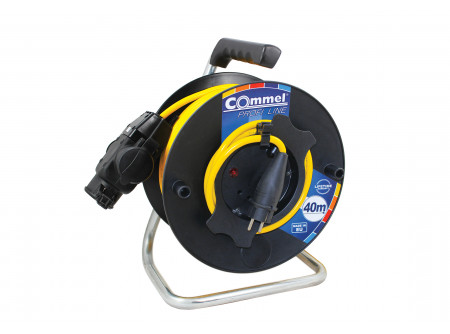 COMMEL Kábeldob Profi Line  AT N07V3V3-F 3G1,5/40 m-PVC, 1f, csapfedeles 3-as gumi dugalj,IP44(ci