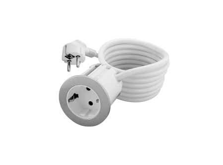 COMMEL Bútorba építhető elosztó 1x 16A 3680W, fehér+ezüst gyűrűvel (cikksz.:235-111)