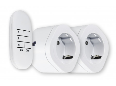 COMMEL Távkapcsolós dugalj szett, (2x2P+F) 30m, 13A 3000W, 230V;  (cikksz.: 265-116)