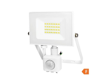 COMMEL LED reflektor Economy Line  20W, mozg.érz., 4000K, 1600lm, IP44, fehér;(cikksz.: 307-129)