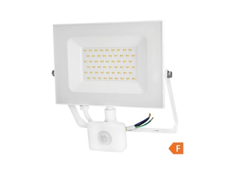 COMMEL LED reflektor Economy Line  50W, mozg.érz., 4000K, 4250lm, IP44, fehér;(cikksz.: 307-159)
