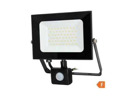 COMMEL LED reflektor Economy Line  50W, mozg.érz., 4000K, 4250lm, IP44, fekete;(cikksz.: 307-259)