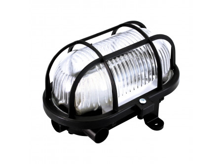 COMMEL Hajólámpa, ovál E27 230V  60W, fekete;  (cikksz.: 331-111)