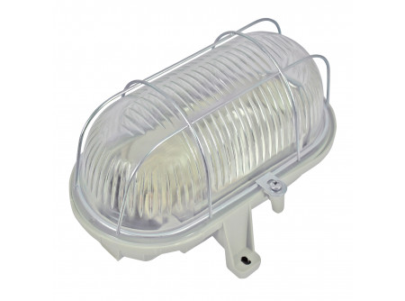 COMMEL Hajólámpa, ovális E27 fémrácsos 230V  100W, szürke;  (cikksz.: 331-205)