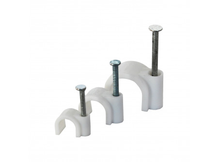 COMMEL Műanyag félbilincs, szögelhető,  4-7mm, fehér, 100db/csomag;  (cikksz.: 365-301)