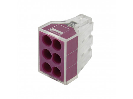 COMMEL Vezeték összekötő, fix, 6 x 0.75-2.5, lila, 10db/csomag;  (cikksz.: 365-466)