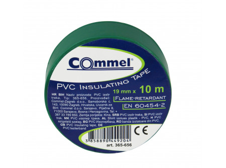 COMMEL Szigetelő szalag 19mm x 10m, zöld;  (cikksz.: 365-656)