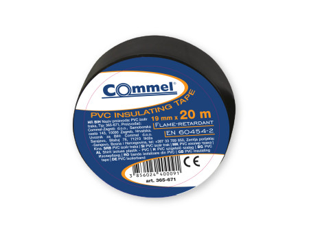 COMMEL Szigetelő szalag 19 x 20 m, fekete;  (cikksz.: 365-671)