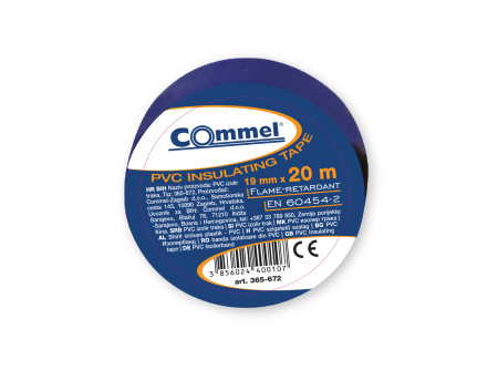 COMMEL Szigetelő szalag 19 x 20 m, kék;  (cikksz.: 365-672)