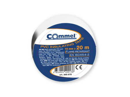 COMMEL Szigetelő szalag 19 x 20 m, fehér;  (cikksz.: 365-675)