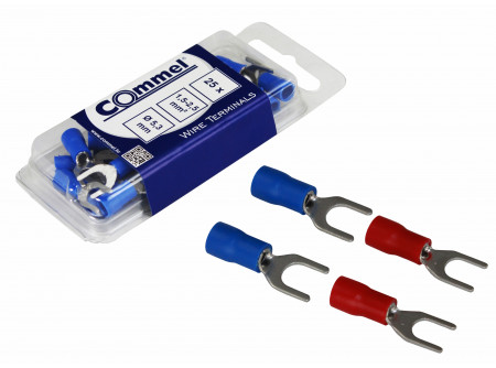 COMMEL Szigetelt villás saru, 1.5mm2/4,3mm, 25db/csomag;  (cikksz.: 365-851)