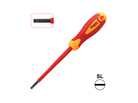 COMMEL VDE Lapos csavarhúzó, SL 4x100mm, szigetelt, 1000V (cikksz.: 370-204)