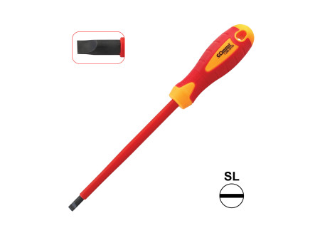 COMMEL VDE Lapos csavarhúzó, SL 6,5x150mm, szigetelt, 1000V (cikksz.: 370-206)