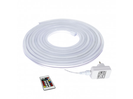COMMEL LED NEON szalag szett, 5m, 24W, IP44, 12V DC, 24 gombos távirányítóval (cikksz.: 405-405)
