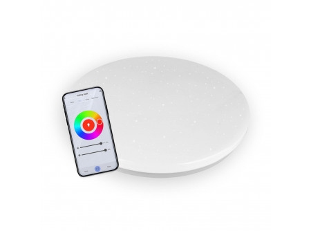 COMMEL WiFi-s , okos mennyezeti lámpa, 36W, 3800lm, 490mm, RGB, csillogós; (cikksz.: 407-803)