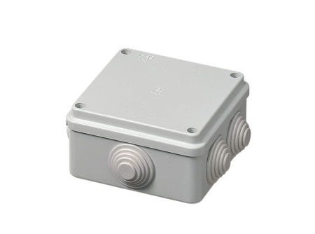 ELCANALI 400C4 100x100x50mm IP55 falon kívüli kötődoboz, gumidugós