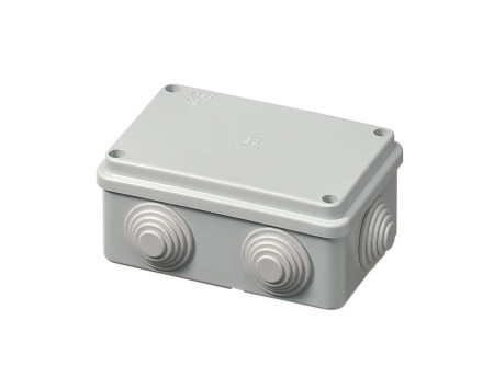 ELCANALI 400C4R 120x80x50mm IP55 falon kívüli kötődoboz, gumidugós