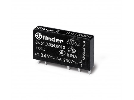 Finder 345170240010 - Ultravékony printrelé,1váltóérintkező,6A