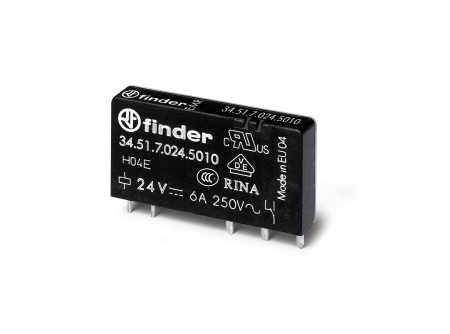 Finder 345170245010 - Ultravékony printrelé,1váltóérintkező,6A