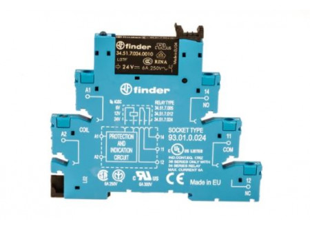 Finder 385100240060 - Csatoló relé, 1 váltóé, 6A