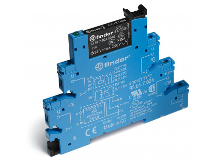 Finder 385170240050 - Csatoló relé, 1 váltóé, 6A