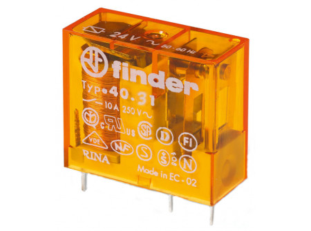 Finder 40528024 - Miniatűr printrelé, 2 váltóérintkező, 8A