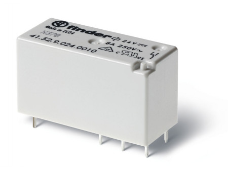 Finder 415290240010 - Miniatűr printrelé, 2 váltóérintkező, 8A