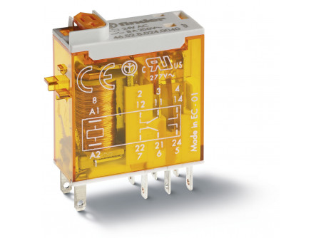 Finder 465280240040 - Miniatűr ipari relé, 2 váltó, 8A