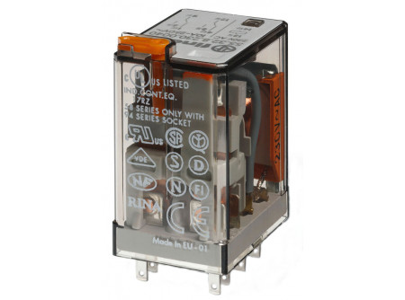 Finder 553282300040 - Miniatűr ipari relé, 2 váltóé, 10A