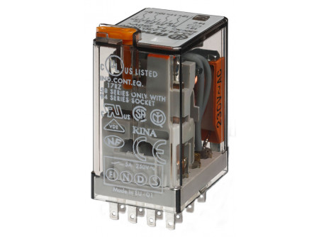 Finder 553480240040 - Miniatűr ipari relé, 4 váltóé, 7A