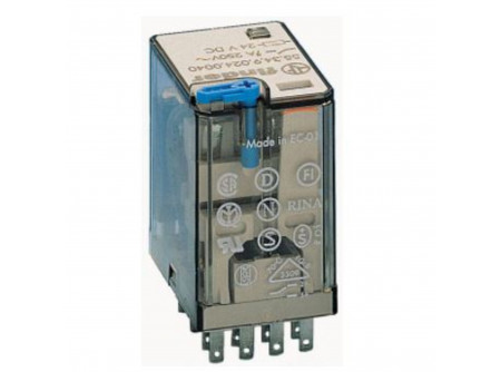 Finder 553490240090 - Miniatűr ipari relé, 4 váltóé, 7A