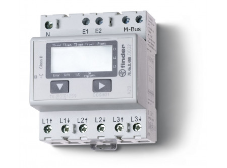 Finder 7E4684000032 - Fogy.mérő, 3F,4KE,65A, LCD, M-BUSZ, Hit.