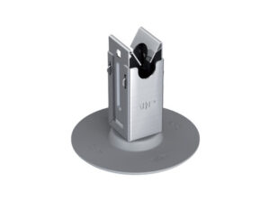 J.P. 111631R - NIRO vezetéktartó ragasztható körlappal, Rd10-hez, eltartás:43mm
