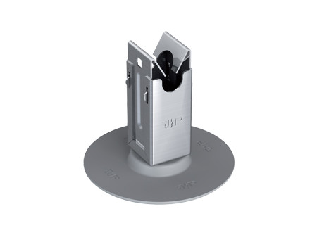 J.P. 111631R - NIRO vezetéktartó ragasztható körlappal, Rd10-hez, eltartás:43mm