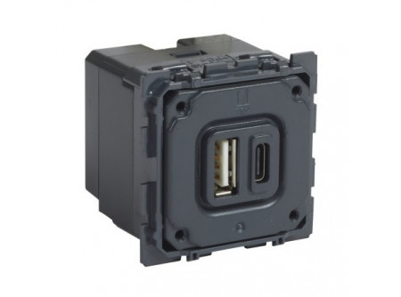 Legrand 067465 - Céliane kombinált USB A és C töltőaljzat, 2400 mA