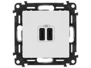 Legrand 753107 - Valena Life Töltőaljzat Kettős USB C-típusú csatlakozóval, 5V–3A–15W, Túlfesz-vé